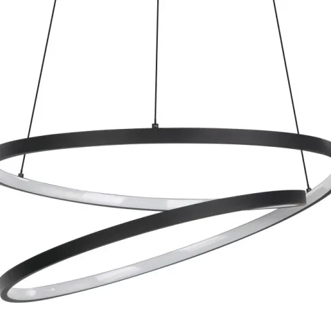 Candeeiro de teto suspenso LED com perfil curvo preto RUOTALE EGLO 900472