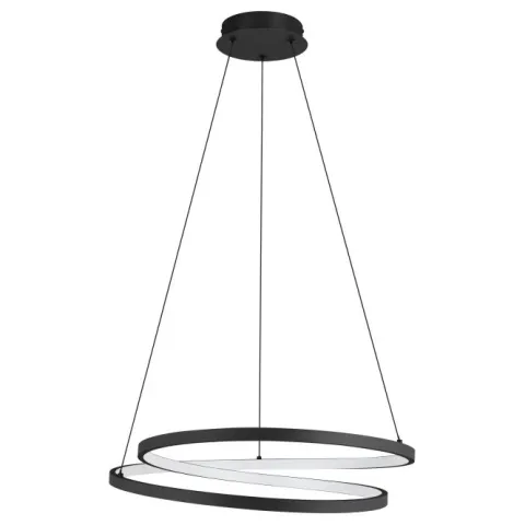 Candeeiro de teto suspenso LED com perfil curvo preto RUOTALE EGLO 900472