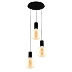 Candeeiro de teto suspenso minimalista preto POZUETA EGLO 98663