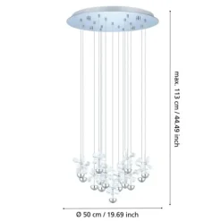 Candeeiro de Teto Suspenso PIANOPOLI com Cristais e LED, 110 cm EGLO 93662