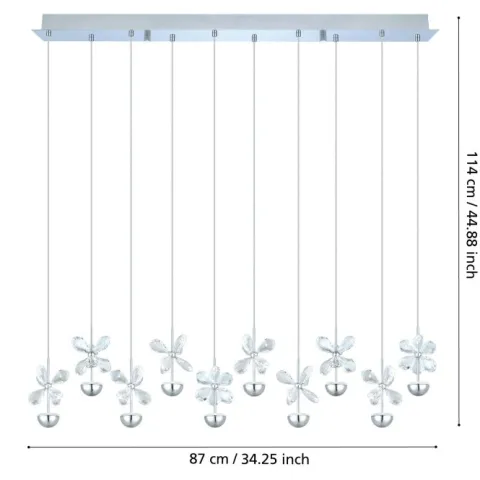 Candeeiro de Teto Suspenso PIANOPOLI EGLO em Aço Inoxidável com LEDs EGLO 93663