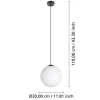Candeeiro de Teto Suspenso RONDO com Globo de Vidro Opalino Branco 900511