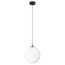 Candeeiro de Teto Suspenso RONDO com Globo de Vidro Opalino Branco 900511