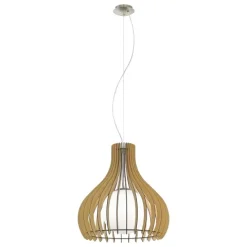 Candeeiro de teto suspenso Tindori Ø500mm madeira EGLO 96214