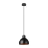 Candeeiro de Teto Suspenso TRURO 1 com Abajur Preto e Interior Cobre 49238