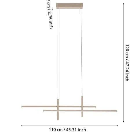 Candeeiro de Teto Suspenso TREPILIANO LED Areia Design Moderno 901887