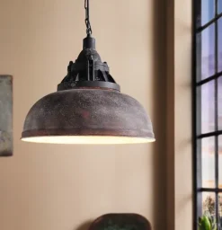 Candeeiro de teto suspenso Vintage Grantham 1 Ø 370mm castanho EGLO 49819