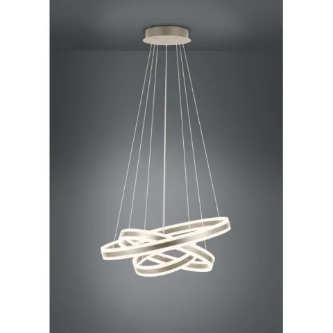 Candeeiro de teto TONARELLA com LED e anéis metálicos champanhe EGLO 39314