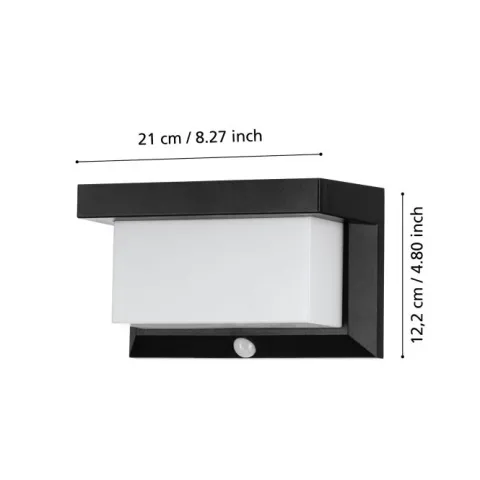 Candeeiro solar de parede preto e branco UTRERA EGLO 48968