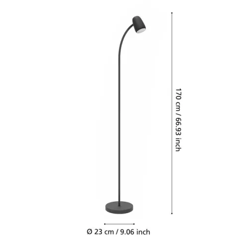 CARLO Candeeiro de Pé LED E14 - Design Esguio e Elegante | EGLO 902172