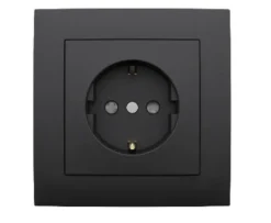 Centro p/Tomada schuko c/obturador EFAPEL 90632 TPM Preto Mate Série Logus 90