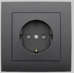 Centro p/Tomada schuko c/obturador Gris EFAPEL 90632 TIS Série Logus 90