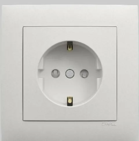 Centro p/Tomada schuko c/obturador Gelo EFAPEL 90632 TGE série logus 90