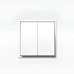 Comutador de Escada Duplo Branco LS 990 - JUNG - Kit Completo