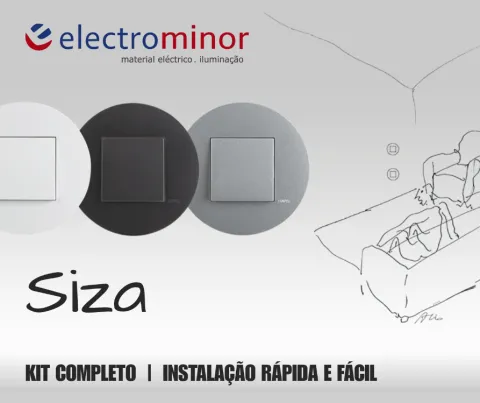Comutador de Escada Duplo - Siza Vieira - Alumina - Kit Completo