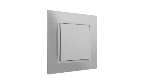 Comutador de Escada Inox/Alumina, Logus 90 Metallo - Kit Completo