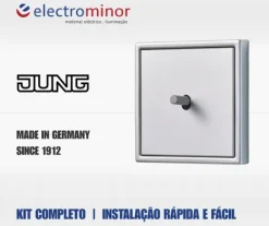 Comutador de Escada Triplo Branco LS 990 - JUNG - Kit Completo