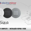 Comutador de Lustre Siza Vieira / Interruptor duplo - preto mate - Kit Completo
