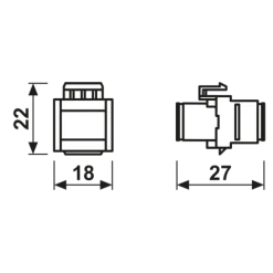Conector keystone para fibra ótica bege SCOM2BG JUNG SCOM2BG