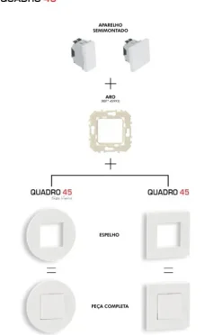 Detetor de Movimento 1000W Efapel série Quadro 45 cor branco - 45401 SBR