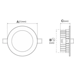 Downlight Redondo Led 110MM 6W 600Lm 2700k, 4000k e 6500k BRANCO