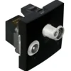 Efapel - Tomada R-TV-SAT Estrela de 2 Módulos em Preto Mate - Série Quadro 45 -45543 SPM