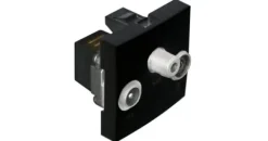 Efapel - Tomada R-TV-SAT Estrela de 2 Módulos em Preto Mate - Série Quadro 45 -45543 SPM
