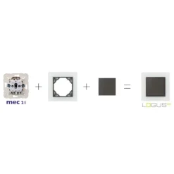 Espelho simples em cristal negro, Gris, Logus 90 - Efapel - 90910 TES