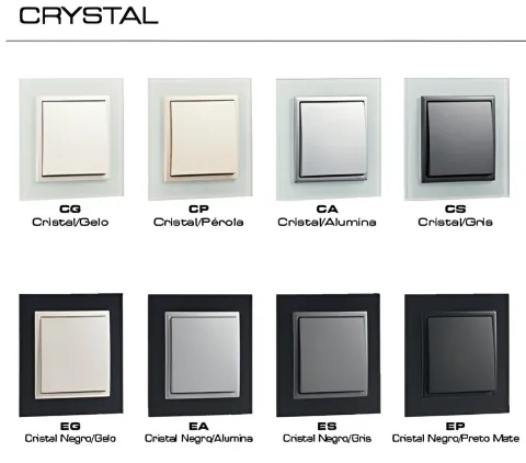 Espelho simples em cristal negro, cor gelo, Logus 90 - Efapel - 90910 TEG