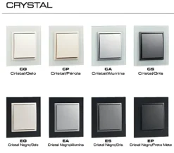 Espelho simples em cristal negro, cor alumina, Logus 90 - Efapel - 90910 TEA