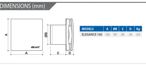 Extractor para wc elicent elegance 100 branco timer - temporizador