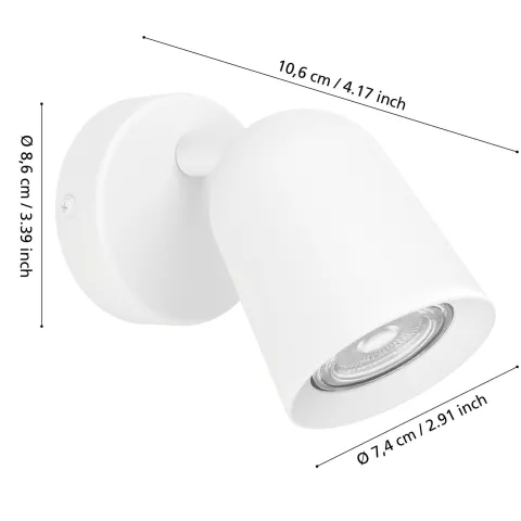 Foco de parede branco CAMALDOLI 901945 - Eglo