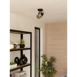 Foco de Parede com Vidro Vaporizado Preto BERREGAS EGLO 99052