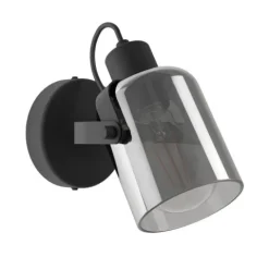 Foco de Parede com Vidro Vaporizado Preto BERREGAS EGLO 99052