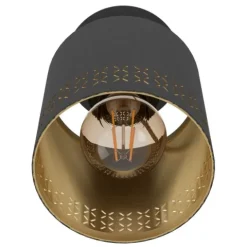 Foco de Parede ou Teto com Tecido Preto e Interior Dourado ESTEPERRA EGLO 99276