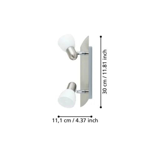 Foco de Teto com Dois Focos Móveis e Vidro Branco Acetinado ENEA EGLO 90984