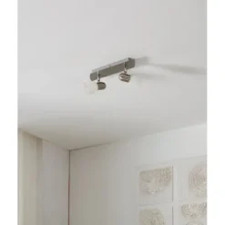 Foco de Teto com Dois Focos Móveis e Vidro Branco Acetinado ENEA EGLO 90984