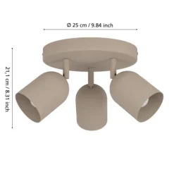 Foco de Teto com 3 Lâmpadas Giratórias Areia TILSTON EGLO 44163