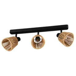 Foco de Teto com Metal Preto e Corda de Papel KEELBY EGLO 44131
