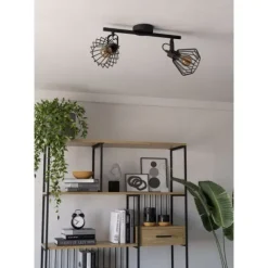 Foco de Teto com Projetores Ajustáveis em Metal Preto TABILLANO EGLO 98763