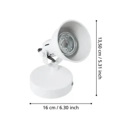 Foco LED Ajustável em Metal Branco SERAS 1 EGLO 98393