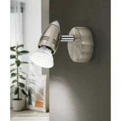 Foco LED Ajustável em Metal Níquel Fosco e Cromado MAGNUM-LED EGLO 92641