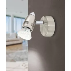 Foco LED Ajustável em Metal Níquel Fosco e Cromado MAGNUM-LED EGLO 92641