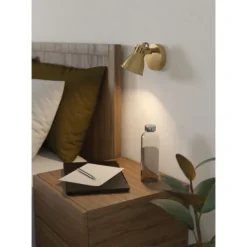 Foco LED de Parede com Suporte Metálico Latão Escovado SERAS EGLO 900169