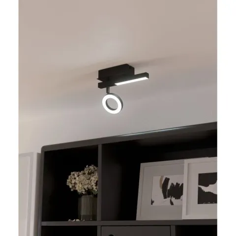 Foco LED de Parede com Suporte em Metal Preto CARDILLIO 2 EGLO 900513