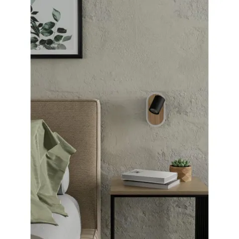 Foco LED de Parede em Madeira e Preto RIMBOCCHI EGLO 901631
