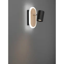 Foco LED de Parede em Madeira e Preto RIMBOCCHI EGLO 901631
