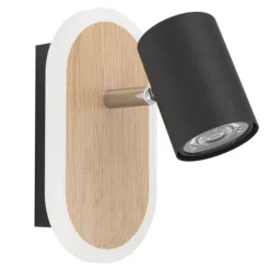 Foco LED de Parede em Madeira e Preto RIMBOCCHI EGLO 901631