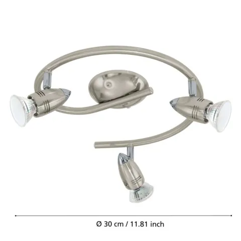Foco LED de Parede e Teto Ajustável Níquel Fosco e Cromado MAGNUM-LED EGLO 92643