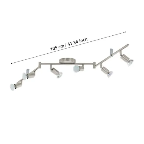 Foco LED de Parede e Teto com 6 Cabeças Ajustáveis BUZZ-LED EGLO 92599